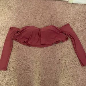 Medium TigerMist padded crop top bandeau w/sleeves